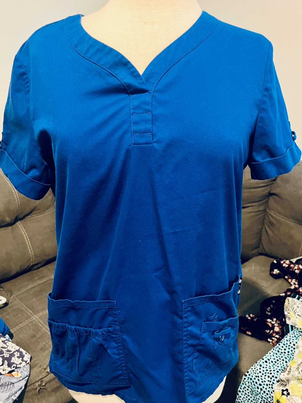 koi Blue V-Neck Medical Scrub Top